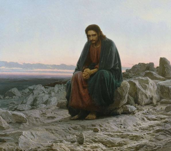 И. Крамской. Христос в пустыне. Xолст, масло. 180 × 210 см  1872 г. ГТГ. 