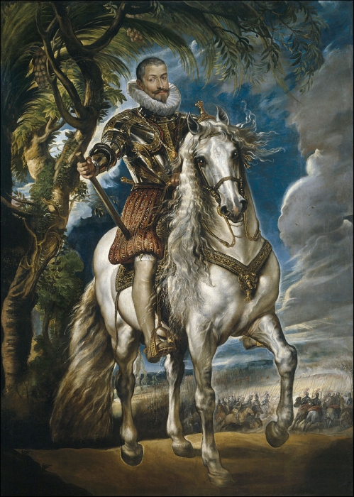 П.П. Рубенс. Конный портрет герцога Лерма. 1603 г. Холст, масло. 290,5 × 207,5 см. Музей Прадо, Мадрид.