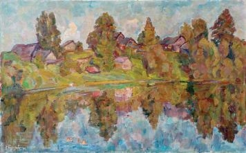 Тутунов Андрей Андреевич «Вечер на озере» Холст, масло. 50х80 см