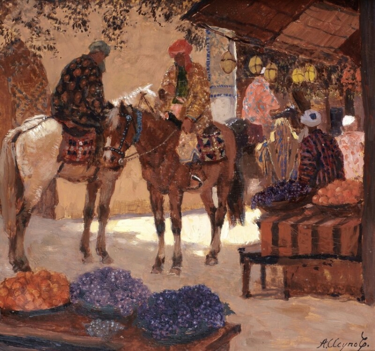 А. Исупов «Базар в Самарканде»  1920-е годы 